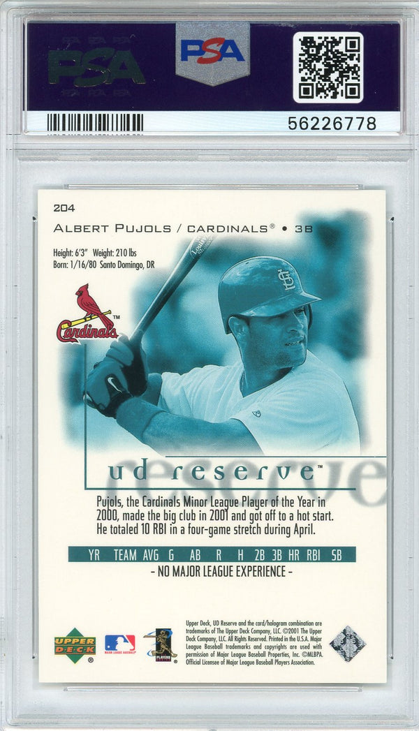 2001 Upper Deck Albert Pujols Rookie PSA