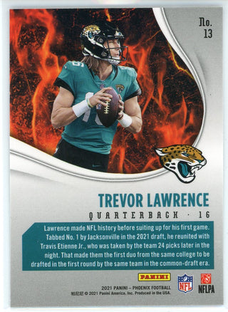 Trevor Lawrence 2021 Panini Phoenix Heat Wave Rookie Card #13