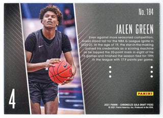Jalen Green 2021-22 Panini Chronicles Gala Draft Picks Rookie Card #184