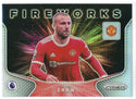Luke Shaw 2021-22 Panini Prizm Fireworks Silver Prizm Card #3