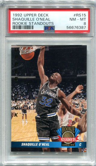 Shaquille O`Neal 1992 Upper Deck Rookie Standouts #RS15 PSA 8 Card