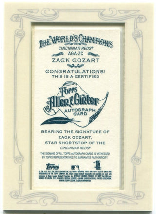 Zack Cozart 2013 Topps Allen& Ginter's Autographed Card