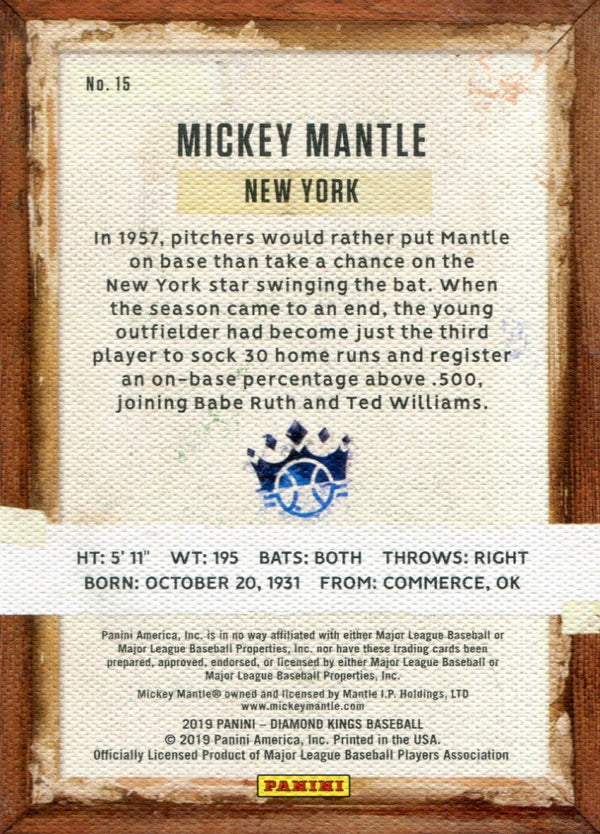 Mickey Mantle 2019 Diamond Kings Purple Framed Parallel Card