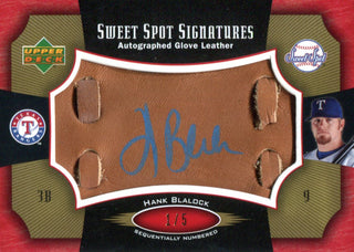 Hank Blalock Autographed 2005 Upper Deck Sweet Spot Glove Card