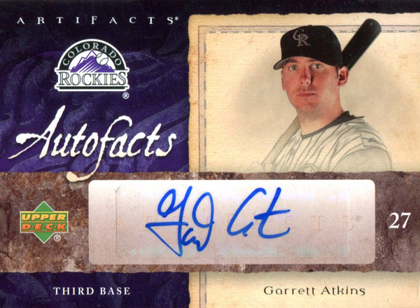 Garrett Atkins Autographed 2007 Upper Deck Artifacts Card