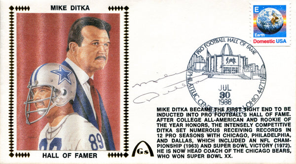Mike Ditka Autographed July 30th 1988 First Day Cover (PSA)