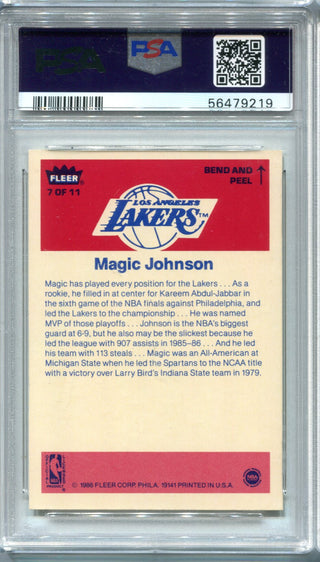 Magic Johnson 1986 Fleer Sticker #7 PSA EX-MT 6 Card