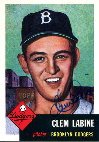 Clem LaBine Autographed 1953 Topps Reprint Card