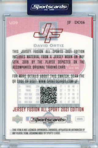 David Ortiz 2021 Jersey Fusion Game Used Swatch Card #JF-DO16