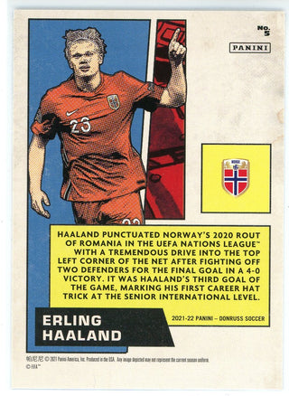 Erling Haaland 2021-22 Panini Donruss Marvels Card #5
