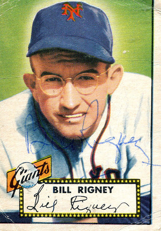 Bill Rigney 1952 Topps Autographed Card