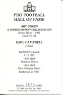 Earl Campbell 1st Day Cover Envelope