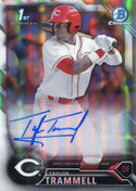 Taylor Trammell Autographed 2016 Bowman Chrome Refractor Rookie Card