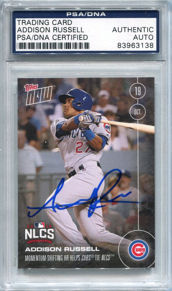 Addison Russell Autographed 2016 Topps Card (PSA)