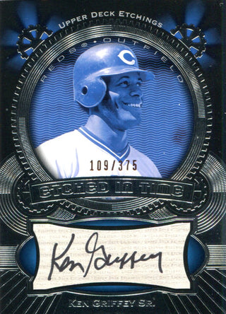 Ken Griffey Sr. Autographed 2004 Upper Deck Etchings Etched in Time Card