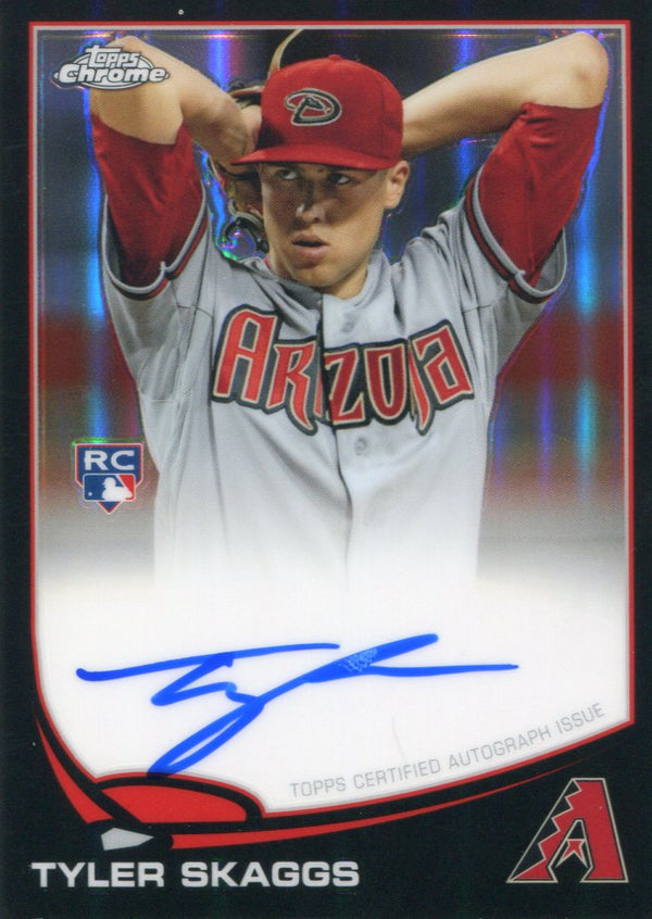 Tyler Skaggs Autographed 2013 Topps Chrome Black Refractor Rookie Card