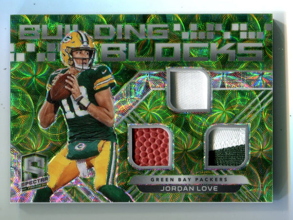 Jordan Love 2020 Panini Spectra Building Blocks Scope Jersey Card /25