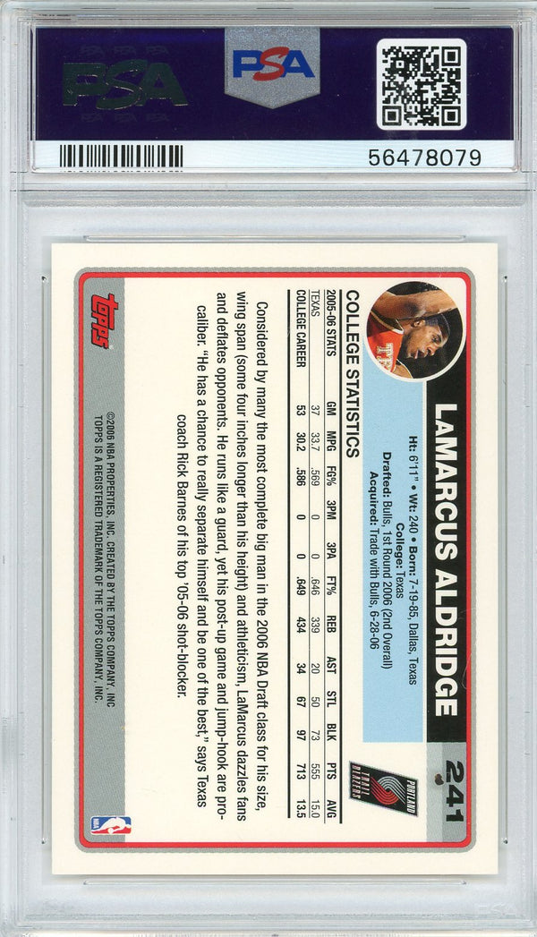 LaMarcus Aldridge 2006 Topps Rookie Card #241 (PSA)