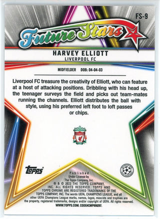 Harvey Elliott 2022 Topps Chrome Champions League Future Stars Card #FS-9