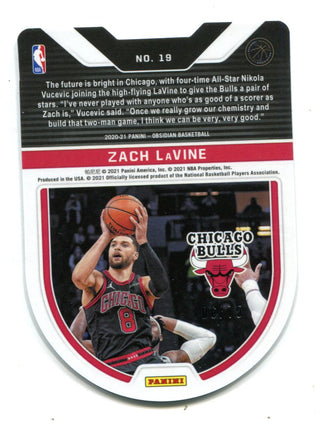 Zach Lavine 2021 Panini Obsidian #19 Purple Tunnel Vision Die-Cut Card /75