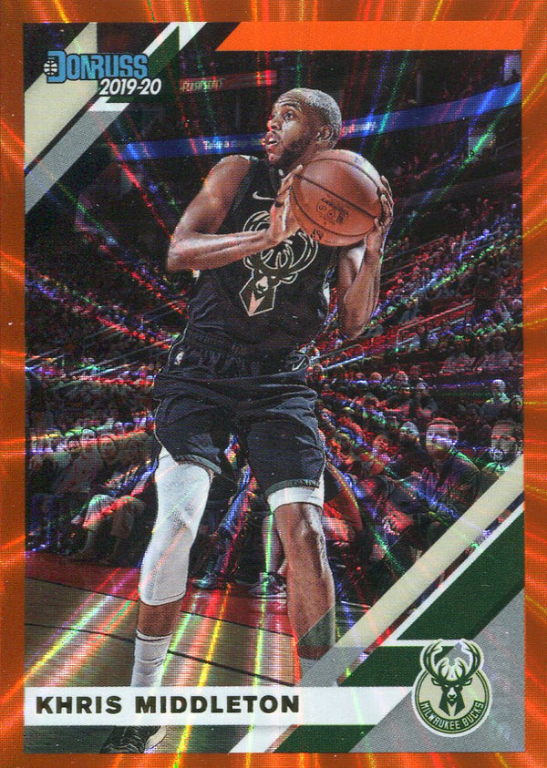 Khris Middleton 2019-20 Panini Donruss Orange Laser Parallel Card