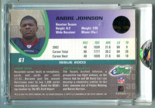 Andre Johnson 2003 eTopps #61 Encased/Uncirculated Rookie Card