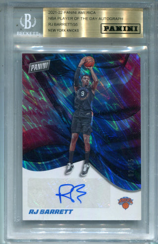 Rj Barrett 2020-21 Panini Player of the Day  #RB Autographed Card /35 (BGS)