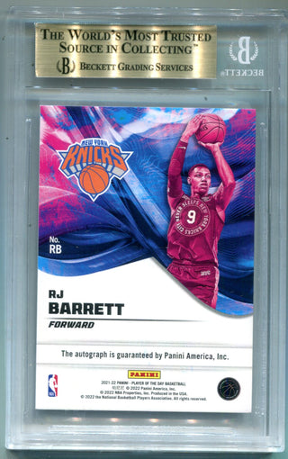 Rj Barrett 2020-21 Panini Player of the Day  #RB Autographed Card /35 (BGS)