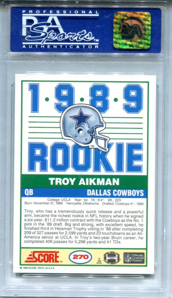 Troy Aikman 1989 Score Rookie Card (PSA)