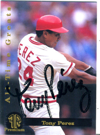 Tony Perez Autographed 1993 All Time Greats Premium Card Signed in Black Sharpie