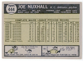 Joe Nuxhall 1961 Topps Card #444