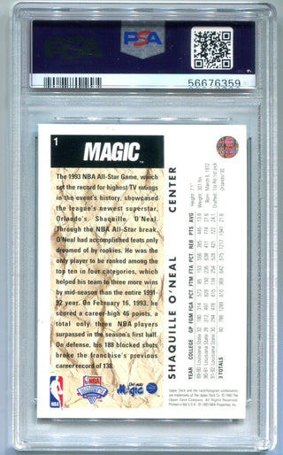 Shaquille O`Neal 1992 Upper Deck #1 PSA 7 Card