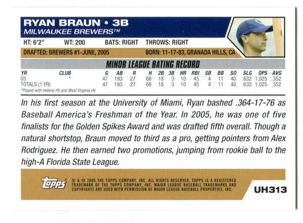 Ryan Bruan 2005 Topps Rookie Card