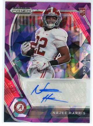 Najee Harris Autographed 2021 Panini Prizm Draft Picks Prizm Rookie Card #DPA-NJH