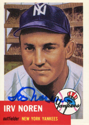 Irv Noren Autographed Topps Archives 1953 Series Card
