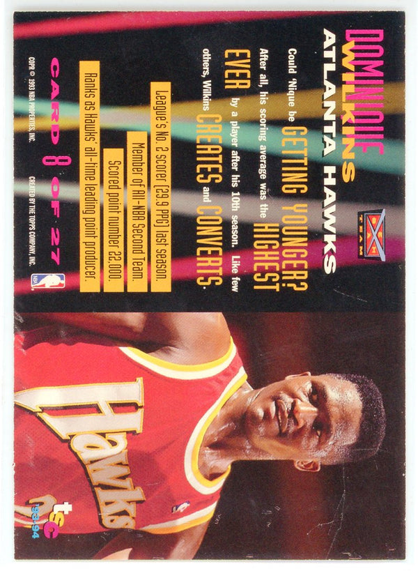 Dominque Wilkins 1993 Topps Stadium Club Members Only Beam Team Card #8
