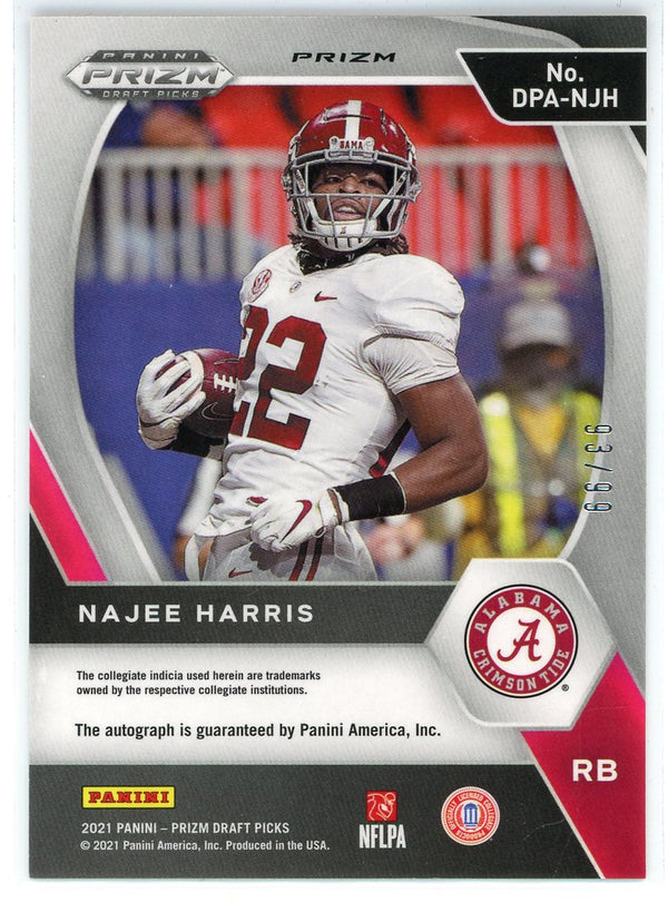 Najee Harris Pittsburgh Steelers Autographed 2021 Panini Rookies