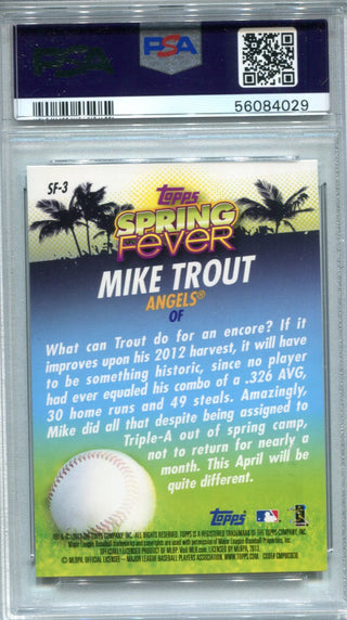 Mike Trout 2013 Topps Spring Fever #SF-3 PSA GEM MT 10 Card