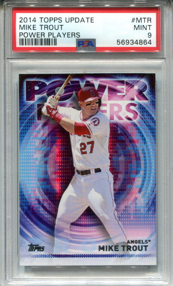 Mike Trout 2014 Topps Update Power Players #MTR PSA Mint 9 Card