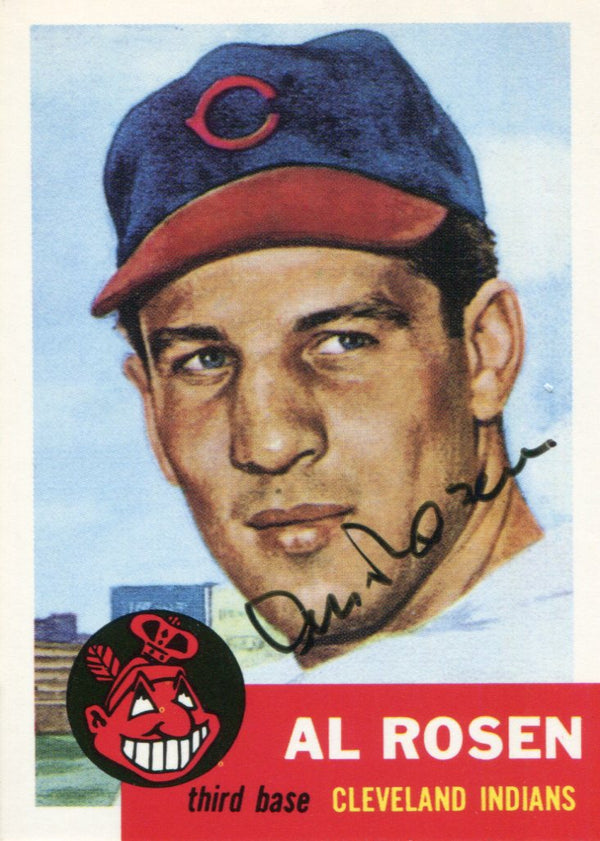 Al Rosen Autographed Topps Archives 1953 Series Card