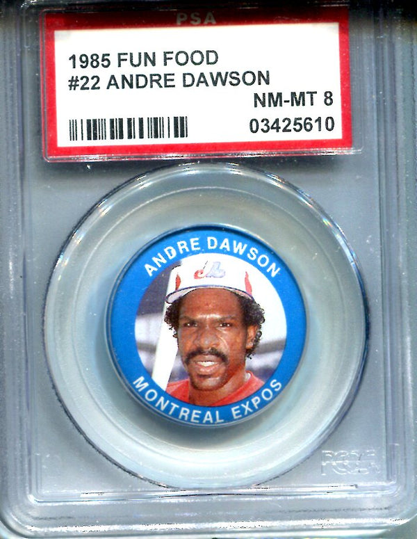Andre Dawson 1985 Fun Food Buttons (PSA)