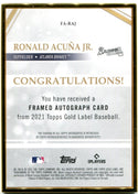 Ronald Acuna Topps Gold Label 2021 Auto #FA-RAJ