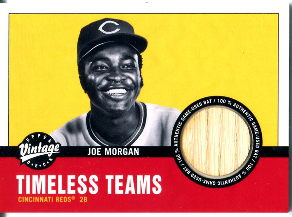 Joe Morgan 2001 Upper Deck Timeless Teams Bat Card