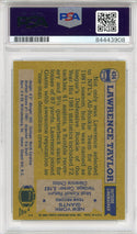 Lawrence Taylor "81 DROY HOF 99" Autographed 1982 Topps Rookie Card (PSA)