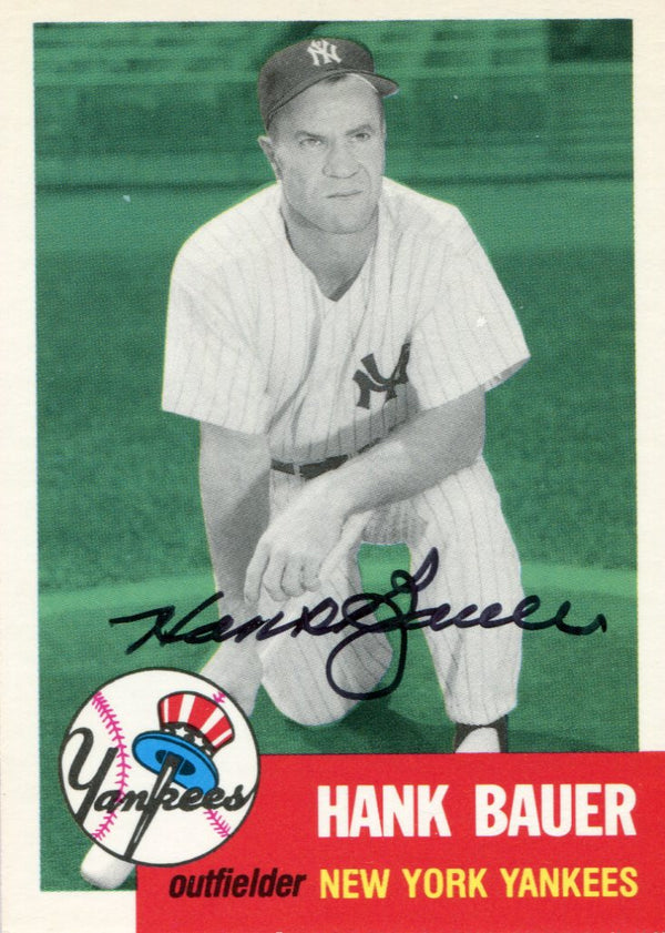 Hank Bauer Autographed Topps Archives 1953 Series Card