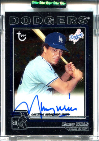 Maury Wills 2004 Topps Chrome Sealed Autographed Card