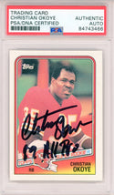 Christian Okoye "89 All Pro" Autographed 1988 Topps Card #363  (PSA Auto)