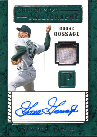 Goose Gossage Autographed 2016 Panini Pantheon Chronicled Calligraphy Jersey Card