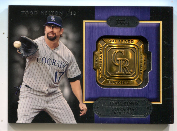 Todd Helton 2012 Topps Commemorative Gold Team Ring #GTRTH Card