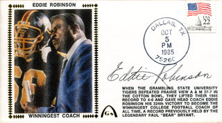 Eddie Robinson Autographed October 5th, 1985 First Day Cover (PSA)